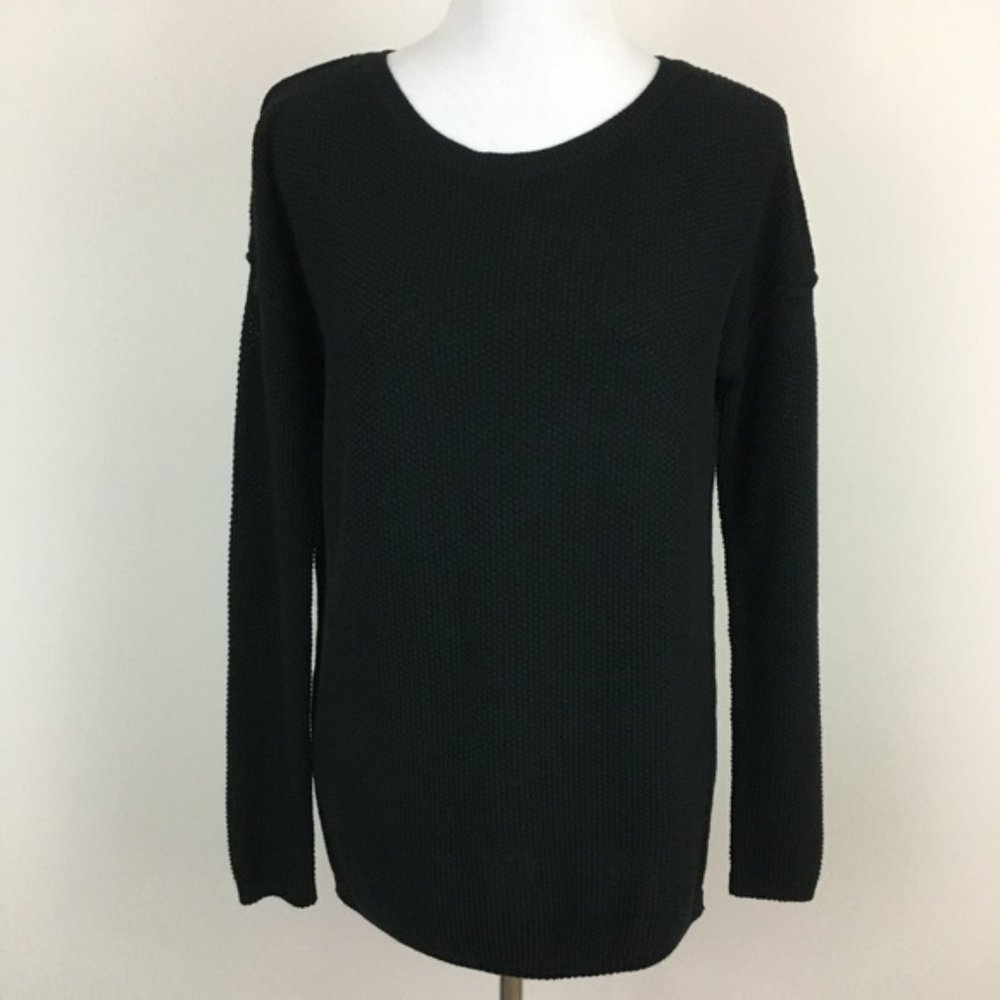Vince cashmere cotton seed stitch waffle knit boxy relaxed fit pullover sweater - Picture 4 of 16
